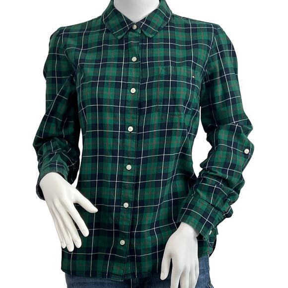 Tommy Hilfiger Tops - Women's Tommy Hilfiger Green, Navy and, Red Plaid Long Sleeve Button Down Top